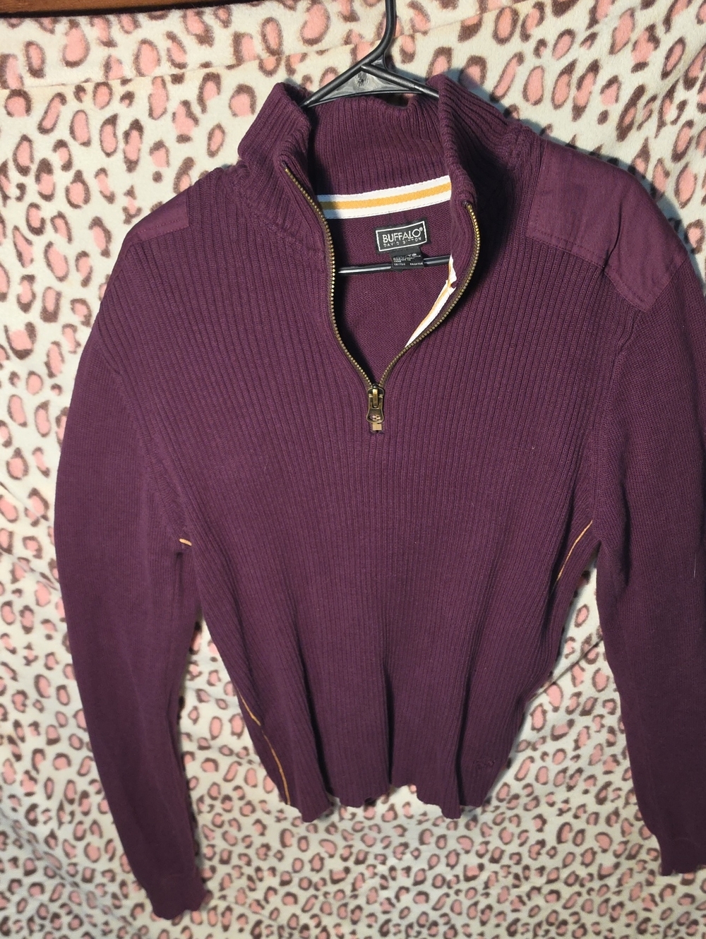 Buffalo David Bitton Women's Plum Ribbed Half-Zip Sweater